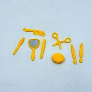 Arco Fashion Doll Beauty Salon Play Set 8 PC Replacement Scissors, Comb Yellow